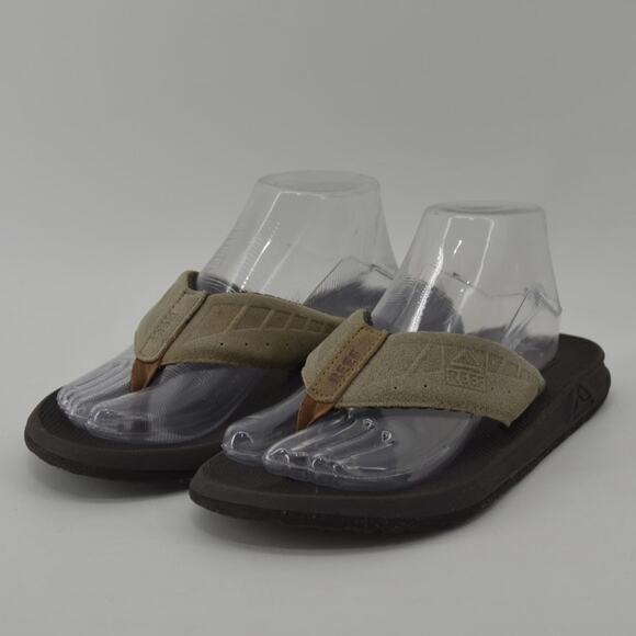 Reef Womens Sz 7 Leather Flip Flop Thong Sandals Tan Classic - Picture 13 of 14